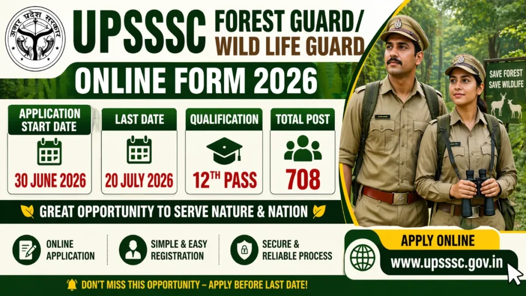 UPSSSC Forest Guard/ Wild Life Guard Online Form 2026